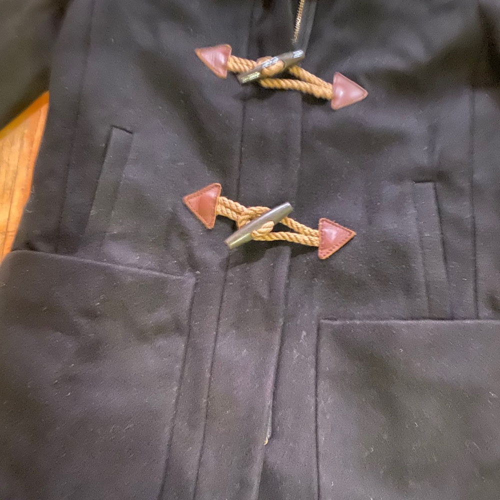 J.CREW WOOL NAVY BLACK Nautical TOGGLE COZY LONG Coat GORG CLASSY - Picture 15 of 16